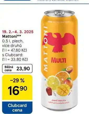 Tesco Mattoni, 0.5 l, plech nabídka