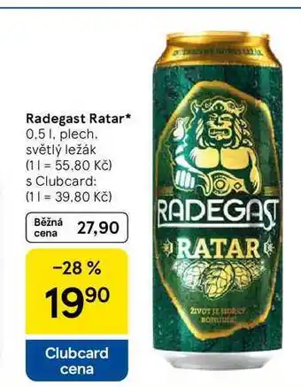 Tesco Radegast Ratar, 0.5 l, plech nabídka