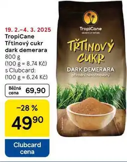 Tesco TropiCane Třtinový cukr dark demerara, 800 g nabídka