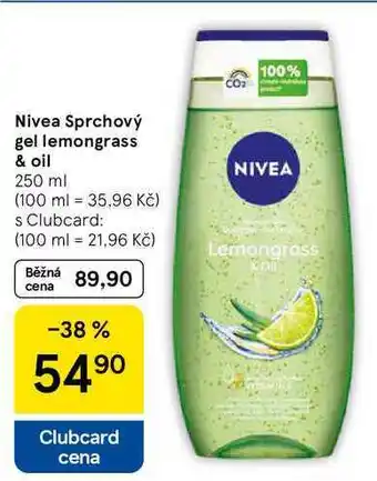 Tesco Nivea Sprchový gel lemongrass & oil, 250 ml nabídka