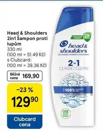 Tesco Head & Shoulders 2in1 Šampon proti lupům, 330 ml nabídka