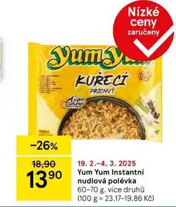 Tesco YumYum instantní polévka, 60 g nabídka