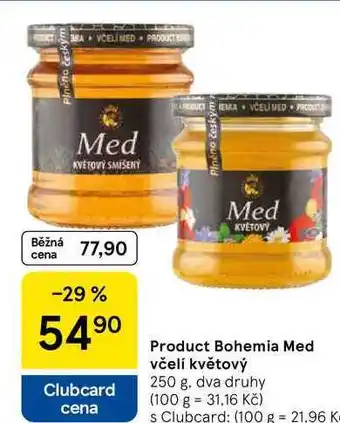 Tesco Product Bohemia Med včelí květový, 250 g, dva druhy nabídka