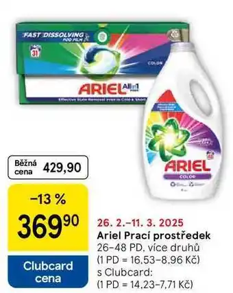 Tesco Ariel Prací prostředek, 26-48 PD. více druhů nabídka