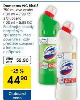 Tesco Domestos WC čistič, 750 ml, dva druhy nabídka