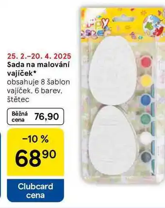 Tesco Sada na malování vajíček, obsahuje 8 šablon vajíček, 6 barev,štětec nabídka