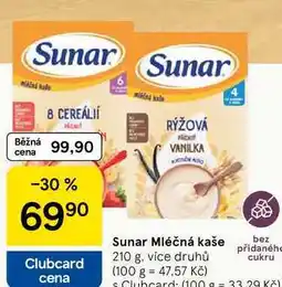 Tesco Sunar Mléčná kaše, 210 g nabídka