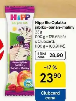 Tesco Hipp Bio Oplatka jablko-banán-maliny, 23 g nabídka