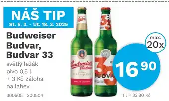 Konzum Budweiser Budvar, Budvar 33 nabídka