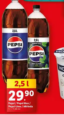 Lidl Pepsi , pepsi max, pepsli lime, mirinda nabídka