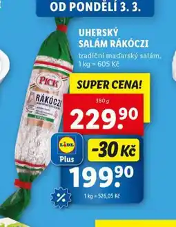 Lidl Uherský salám rákoczi nabídka