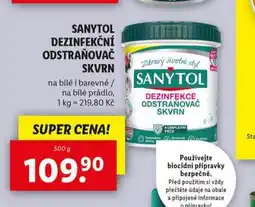 Lidl Sanytol dezinfekční odstraňovač skvrn nabídka