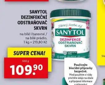 Lidl Sanytol dezinfekční odstraňovač skvrn nabídka