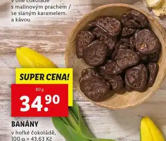 Lidl Banány v hořké čokoládě nabídka