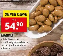 Lidl Mandle v bílé čokoládě nabídka