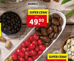 Lidl Mandle v mléčné čokoládě nabídka