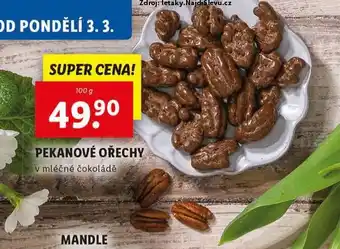 Lidl Pekanové ořechy v mléčné čokoládě nabídka