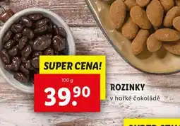 Lidl Rozinky v hořké čokoládě nabídka