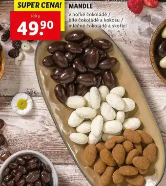 Lidl Nice bites mandle v hořké čokoládě nabídka