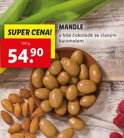 Lidl Mandle v bílé čokoládě nabídka