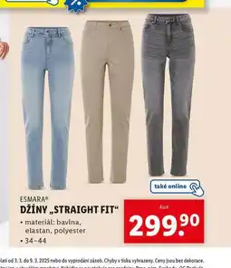 Lidl Džíny straight fit nabídka