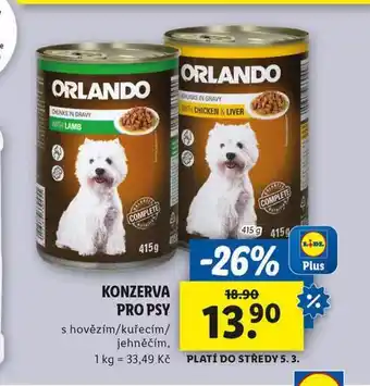 Lidl Orlando konzerva pro psy nabídka