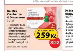 Dr. Max Dr. max cranberries & d-mannose premium nabídka