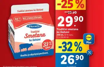 Lidl Tradiční smetana ke šlehání nabídka