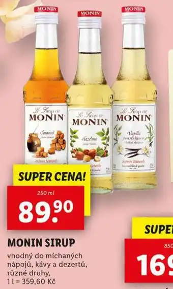 Lidl Monin sirup nabídka