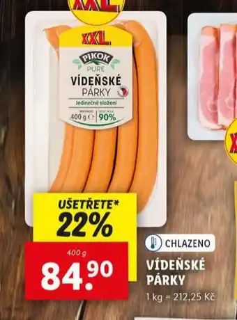 Lidl Vídeňské párky nabídka