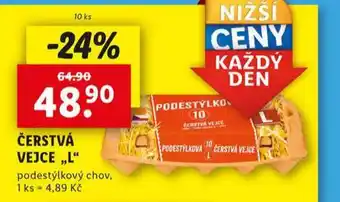 Lidl Čerstvá vejce l 10 ks nabídka