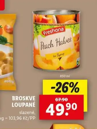 Lidl Broskve loupané nabídka