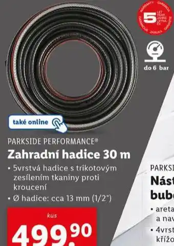 Lidl Zahradní hadice 30 m nabídka