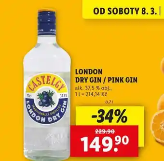 Lidl London dry gin / pink gin nabídka