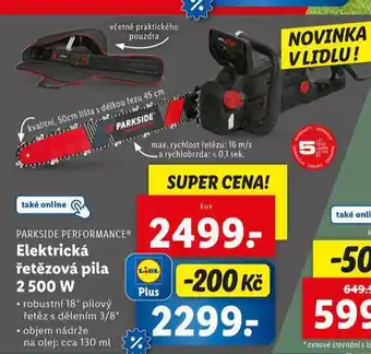 Lidl Elektrická řetězová pila 2500 w nabídka