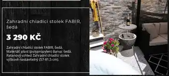 Kondela Zahradní chladící stolek FABIR, šedá nabídka