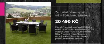 Kondela Zahradní ratanový set MENIBOR, hnědá/béžová nabídka