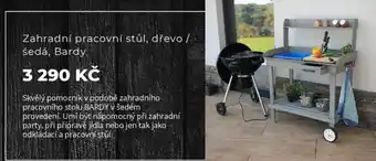 Kondela Zahradní pracovní stůl, dřevo / šedá, Bardy nabídka