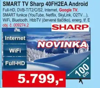 Elektro Spáčil SMART TV Sharp 40FH2EA Android nabídka