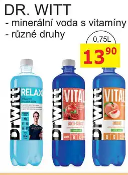 BENE Nápoje DR. WITT - minerální voda s vitamíny - různé druhy 0,75L nabídka