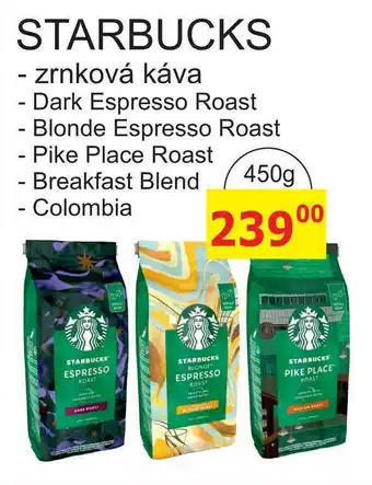 BENE Nápoje STARBUCKS - zrnková káva 450g nabídka