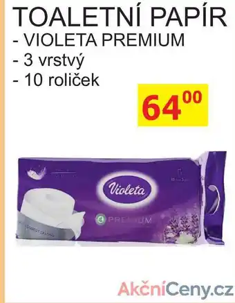 BENE Nápoje TOALETNÍ PAPÍR - VIOLETA PREMIUM - 3 vrstvý - 10 roliček nabídka