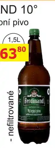 BENE Nápoje Ferdinand Výčepní světlé pivo 1,5l nefiltrované nabídka