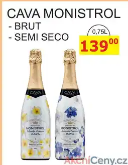 BENE Nápoje CAVA MONISTROL - BRUT - SEMI SECO 0,75L nabídka