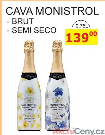 BENE Nápoje CAVA MONISTROL - BRUT - SEMI SECO 0,75L nabídka