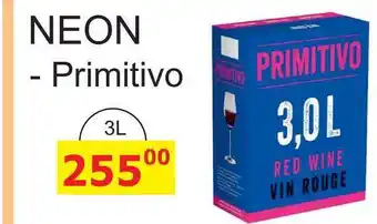 BENE Nápoje NEON - Primitivo 3L nabídka