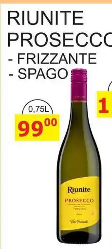 BENE Nápoje RIUNITE PROSECCO - FRIZZANTE - SPAGO 0,75L nabídka