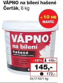 Barvy a laky drogerie VÁPNO na bílení hašené Čerťák, 6 kg nabídka
