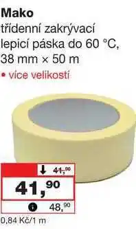 Barvy a laky drogerie Mako třídenní zakrývací lepicí páska do 60 °C, 38 mm x 50 m nabídka