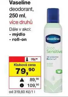 Barvy a laky drogerie Vaseline deodorant, 250 ml nabídka